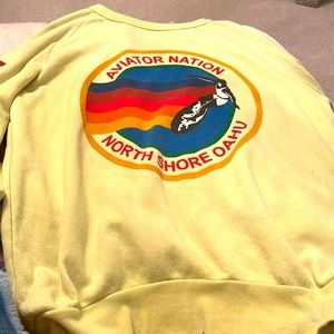 Aviator Nation sweatshirt in bright yellow in great condition. Size medium